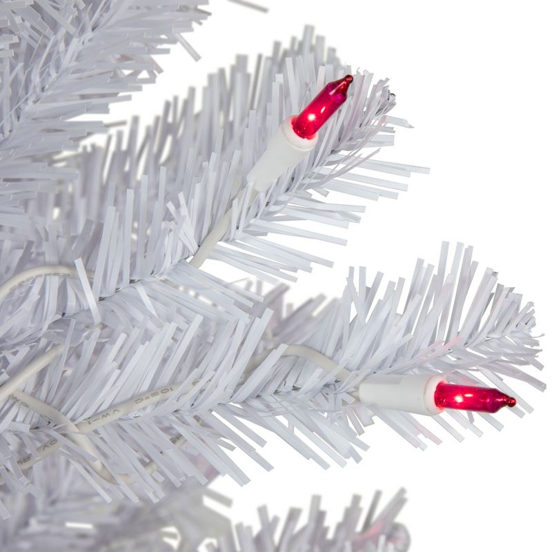 Northlight 6.5’ Pre-Lit Slim Geneva White Spruce Artificial Christmas Tree, Pink Lights, 4 of 8