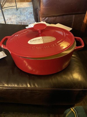 Cuisinart Chef'S Classic Enameled Cast Iron 5.5 Qt. Oval Covered Casserole-Cardinal  Red 