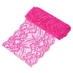 Unique Bargains Elastic Lace Fabric Ribbon Stretchy Trim W Floral Pattern for Bridal Wedding 1 Pc - 1 of 4