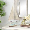Olivia & May 22" x 14" Decorative Coastal Pine Wood and Linen Sailing Boat Sculpture: Ornamental Marine Decor, Tabletop Accent - 3 of 4