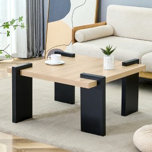 KWPZQEB Coffee Table for Living Room, Modern Center Table with Wood Legs, Space Saving - 1 of 4