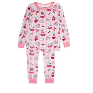 RuffleButts SoftSnooze Girls Holiday Ruffle Long Sleeve Pajama Set - 1 of 2