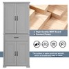 MAYEERTY Bathroom Cabinet Doors Drawer Multiple Storage Adjustable Shelf White - 3 of 4