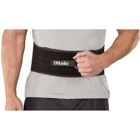 Mueller Adjustable Lumbar Back Brace, Black, Regular, Pack of 2