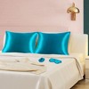 PiccoCasa Machine Washable Satin Zippered Pillowcase with Eye Mask & Scrunchie 2 Pcs - 4 of 4