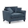 Tufted Corduroy Lazy Sofa Chair with Armrests, Comfortable Single-Person Accent Chair for Living Room & Bedroom-- Frevyn - 3 of 4