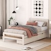 VASIP White Washed Twin Size Platform Bed Frame with 2 Storage Drawers - Modern Solid Wood Design, Tool-Free Assembly - 2 of 4