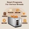 Mecity Toaster 4 Slice 1.5" Long Slot Stainless Steel Bagel Defrost Reheat 1400W - 4 of 4