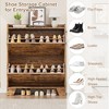 CuisinSmart Shoe Storage Cabinet with 2 Flip Drawers, Freestanding Hidden Slim Shoe Organizer Cabinet with Hooks for Foyer, Hallway, Garage - 3 of 4
