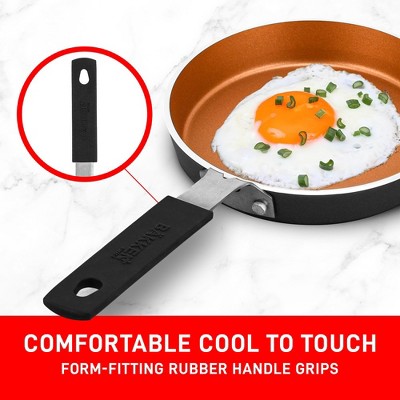 Copper Non-Stick Mini Frying Pan Set with Plastic Handle