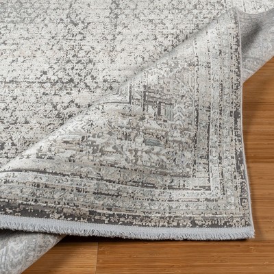 Gray Tufted Rectangular 8' x 10' Viscose Synthetic Area Rug