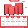 4pcs Luggage Set, ABS Lightweight Suitcase with Rotating Wheels, TSA lock, (16/20/24/28) -ModernLuxe - 3 of 4