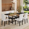 7-Piece Dining Set with Storage Space, Rectangular Table and 6 Armless Chairs - 2 of 4