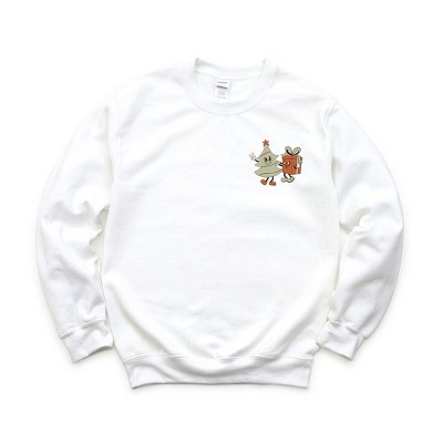 Simply Sage Market Women's Graphic Sweatshirt Retro Tis The Season Tree Front and Back