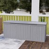 Lyngins 67 Gallon Wooden Deck Box, Weather-Resistant Outdoor Storage Box, Dual-Purpose Seat/Table, Hinged Lid with Thumb Groove, Natural Wood Finish - 3 of 4