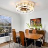 Caged Ceiling Fan, Low Profile Flush Mount Farmhouse Modern Ceiling Fans, 6 Speeds Reversible Blades, 5 LED Bulbs Included for Bedroom Living Room - 3 of 4