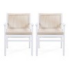 Gulches Set of 2 Outdoor Dining Chairs - White Acacia Wood, Rope Back Design with Water-Repellent Cushions, 400lbs Capacity, 22.25"L x 24.25"W x 32"H - 3 of 4