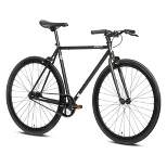 AVASTA BA9002WF-3 700C 47 Inch Single Speed Loop Fixed Gear Urban Commuter Fixie Bike with High-TEN Steel Frame for Adults 4'10" to 5'1", Matte Black