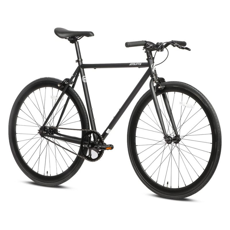 AVASTA BA9002WF-3 700C 47 Inch Single Speed Loop Fixed Gear Urban Commuter Fixie Bike with High-TEN Steel Frame for Adults 4'10" to 5'1", Matte Black, 1 of 7