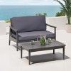 NicBex Outdoor Dining Table Set Acacia Wood Coffee Table with Upholstered Loveseat,Patio Furniture Set for Garden, Backyard, Porch - 2 of 4