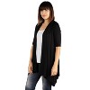 24seven Comfort Apparel Loose Fit Open Front Cardigan Vest - 2 of 4