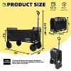 All-in-One Convertible Folding 4-Wheel Trolley with Bench Seat and Dog Leash - Heavy Duty Foldable Utility Trolley - 4 of 4