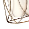 Troy Lighting Sausalito 2 - Light Wall Light in  Silver Gold Linen Shade - 3 of 4