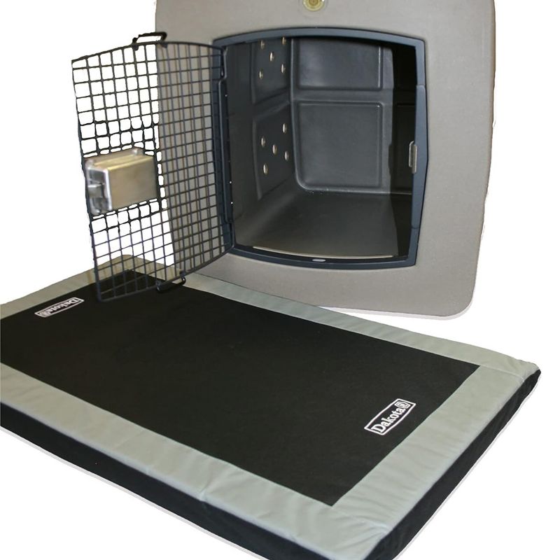 Dakota 283 Washable Portable Foam Cushioned Padded Indoor Dog Kennel Mat, Crate Cage Bed for Dogs and Pets, Black/Gray, Large, 5 of 7