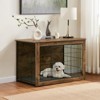 Aukfa 27 in Multi-Functional Dog Kennel Furniture - Heavy Duty Wooden Crate & End Table with Dual Doors, Adjustable Feet, Rustic Brow - 4 of 4