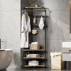 Freestanding Hall Tree with Shoe Bench, Entryway Coat Rack with 3-Tier Storage Shelves and 12 Hooks - 2 of 4