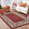 Christmas Washable Area Rug Xmas Pine Cones Rug Plaid Rugs for Living Room Bedroom - 3 of 4