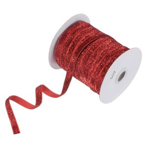 Unique Bargains Metallic Velvet Flexible Ribbon for Crafts 3/8 Inch x 50 Yards 1 Pc - 1 of 4