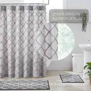 Frayed Lattice Gray, Creme & Black Shower Curtain 72x72 VHC Brands - 1 of 4