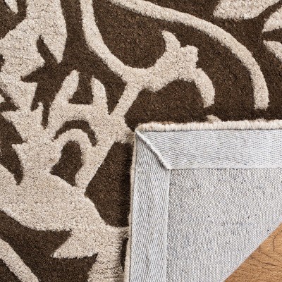 Ivory and Brown Hand-Tufted Wool Area Rug