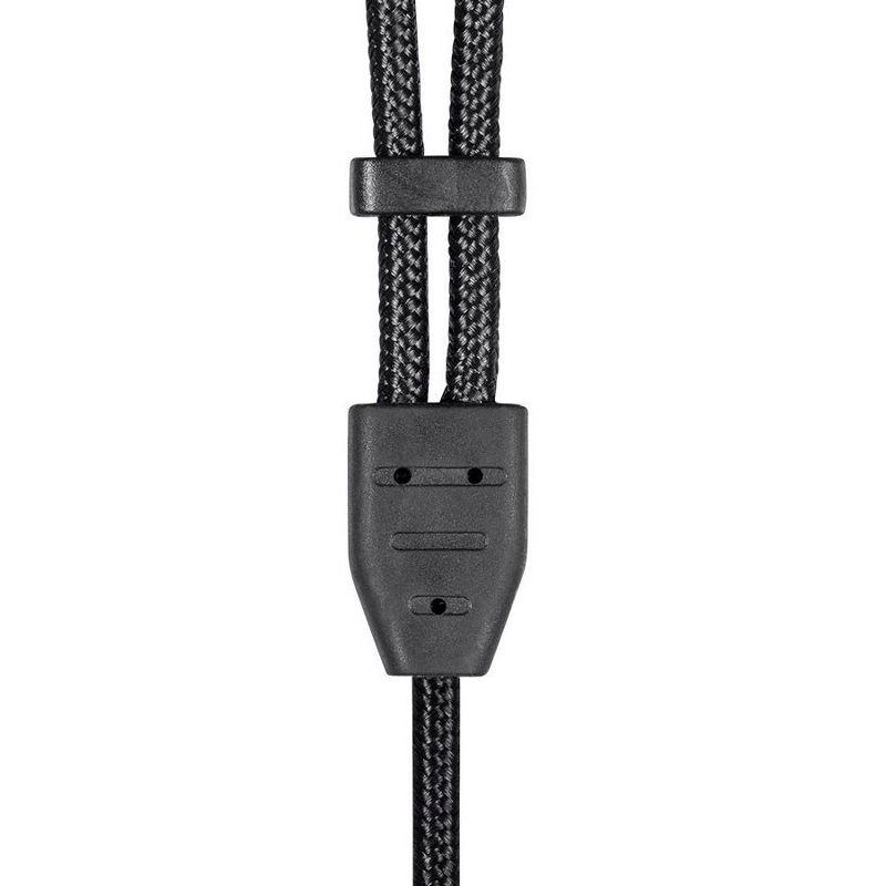 Monolith Dual 2.5mm to 3.5mm Headphone Cable - 6 Feet - Black With Braided Auxiliary Audio Cord, 4 of 5
