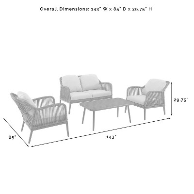 Haven 4-Piece Light Brown and Gray Outdoor Wicker Set