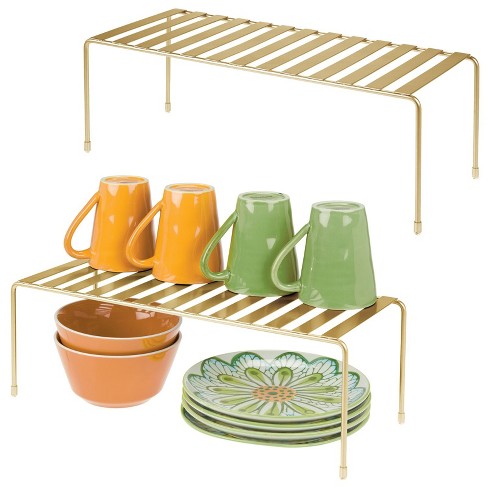 Mdesign Metal Kitchen Under Shelf Storage Baskets - 2 Pack - Soft  Brass/natural : Target