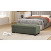 NicBex Rectangular Polyester Storage Ottoman Bench,Upholstered Storage Ottoman with Hinged Lid,Modern Storage Bench for Living Room,Bedroom,Green - 2 of 4
