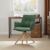Art Leon Fabric Swivel Accent Office Chairs with Oak Wood Legs - 2 of 4