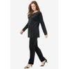 Roaman's Women's Plus Size Velour Tunic & Pant Set - 4 of 4