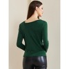 Allegra K Women's Asymmetrical Neck Button Decor Long Sleeve Pleated Casual Top - 3 of 4