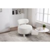 Sapphtopaz 1pc Teddy Fabric Accent Chair Upholstered Lounge Chair with Curved Backrest and Solid Wood Legs, Living Room Chair Comfy Chair - 4 of 4