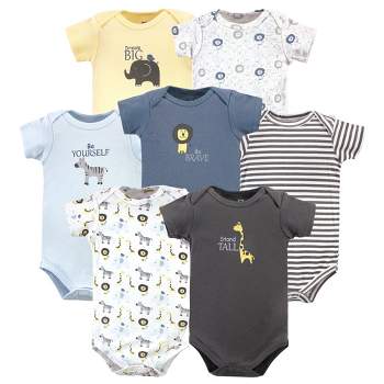 Hudson Baby Infant Boy Cotton Bodysuits 7pk, Safari
