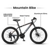 YONWAY 24 Inch Mountain Bike, 21 Speeds Mountain Bicycle with High Carbon Steel Frame, Dual Disc Brakes and Front Suspension for Adult & Teenagers - 4 of 4