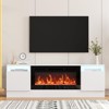 Coolmee TV Stand with Storage Place for TV up to 55 Inch, Modern Entertainment Center with Storage Cabinet, Fits into 36 inch Electric Fireplace - 3 of 4