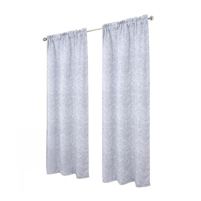 RT Designer Collection Crystal Jacquard Rod Pocket Foam Back Luxurious Modern Design Curtain Panel 54" x 84" Silver