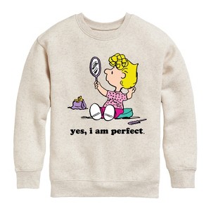Boys' - Peanuts - Yes I Am Perfect Sally Graphic Long Sleeve Fleece Sweatshirt - 1 of 4