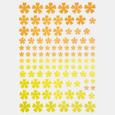 Slickblue Colorful Flower Wall Decals – Floral Vinyl Stickers in Green/Yellow/Pink, Multiple Design Options 19.7" x 27.6"