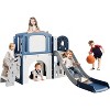 Activity Center with Slide–Multi-Functional Indoor and Outdoor Playground Playset,Includes Climber,Stairs,Crawl Tunnel,Basketball Hoop,and Telescope - 2 of 4