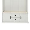 TIRAMISUBEST 3-in-1 Design Hall Tree with 3 Hooks , Modern Coat Hanger with Open Storage, Entryway Bench with 2 Drawers and Cabinets - 4 of 4